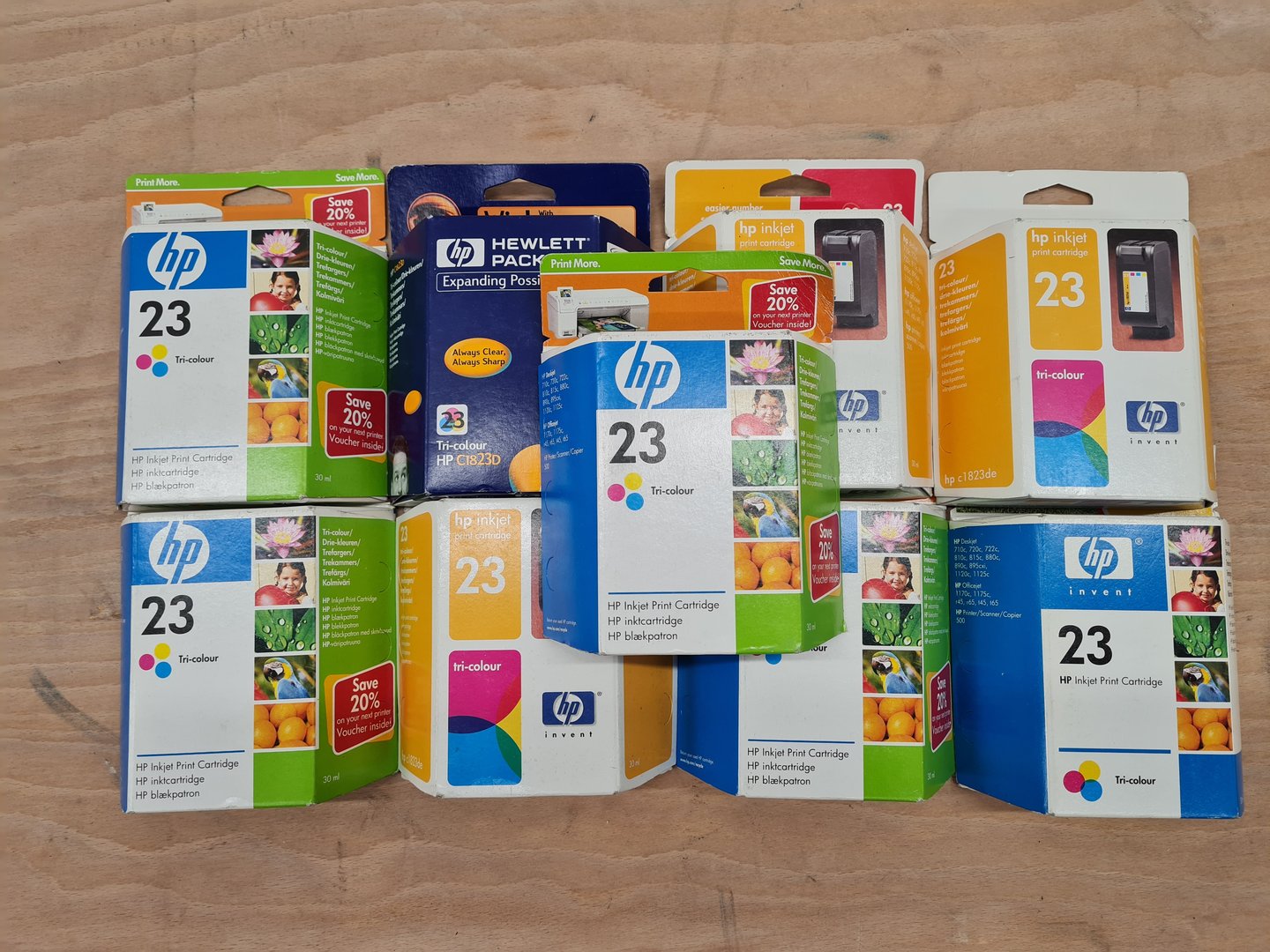 Image of Lot of 47 Genuine Printer Ink & Toner Cartridges - Canon, HP, Konica Minolta