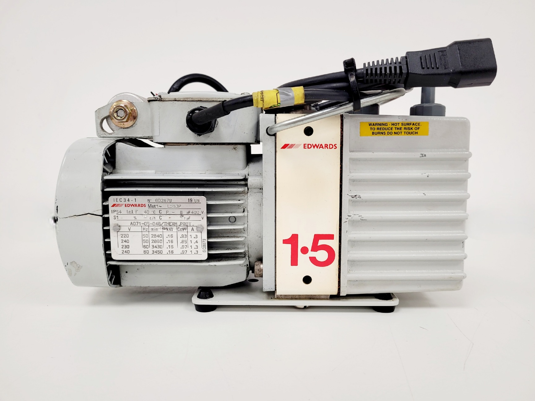 Image of Edwards 1.5 Rotary Vane Vacuum Pump Model. E2M1.5 