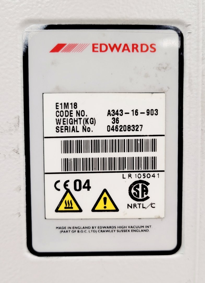 Image of Edwards 18 E1M18  Rotary Vane Vacuum Pump Lab
