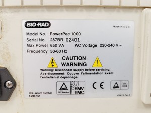 Thumbnail image of Bio-Rad PowerPAC 1000 Gel Electrophoresis Power Supply Lab