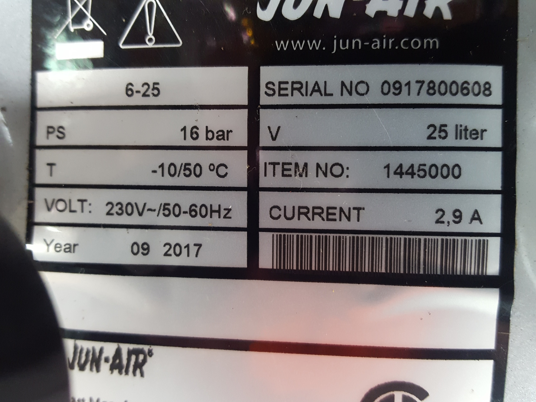 Image of Jun-Air Model 6 Laboratory Air Compressor Lab