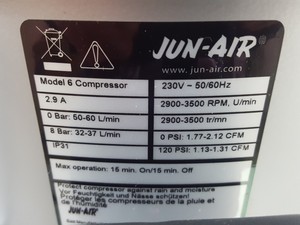 Thumbnail image of Jun-Air Model 6 Laboratory Air Compressor Lab