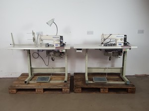 Image of Pair of Highlead GC1188 High Speed Lockstitch Flatbed Industrial Sewing Machines