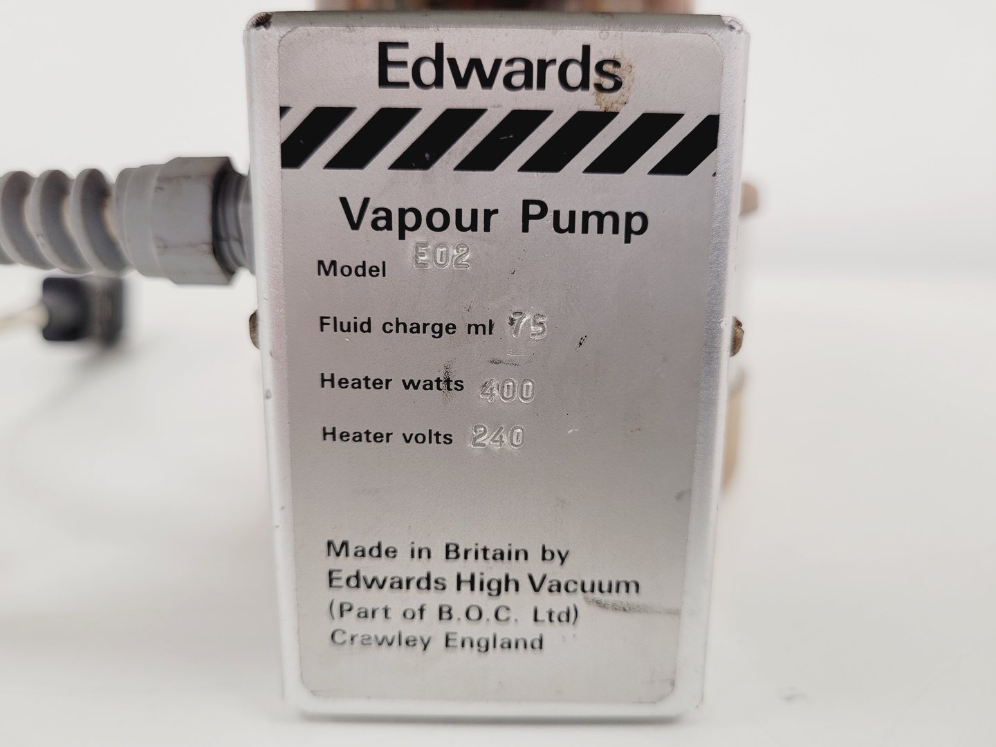 Image of Edwards Diffusion Vapour Vacuum Pump  Model E02 Lab