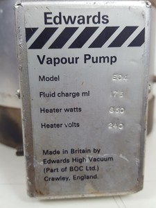 Thumbnail image of Edwards Model E04 Diffusion Vapour Vacuum Pump Lab