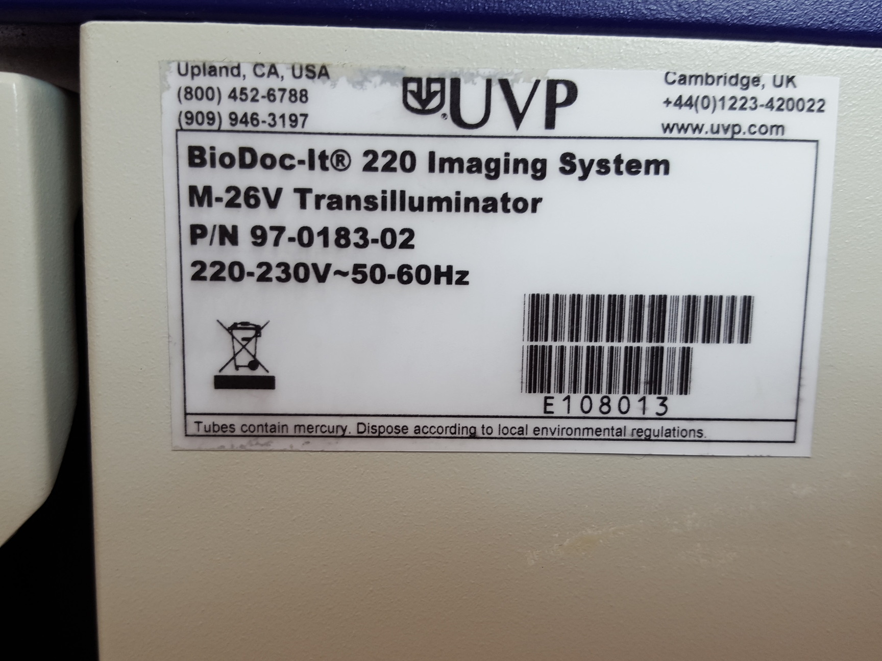 Image of UVP BioDoc-It Imaging System with Transilluminator & Graphic Printer Lab