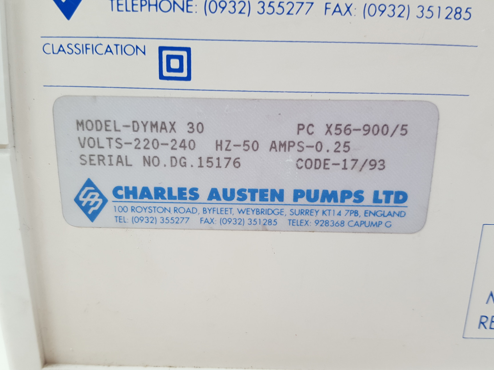 Image of Charles Austen Pumps Dymax 30 Diaphragm Pump Lab