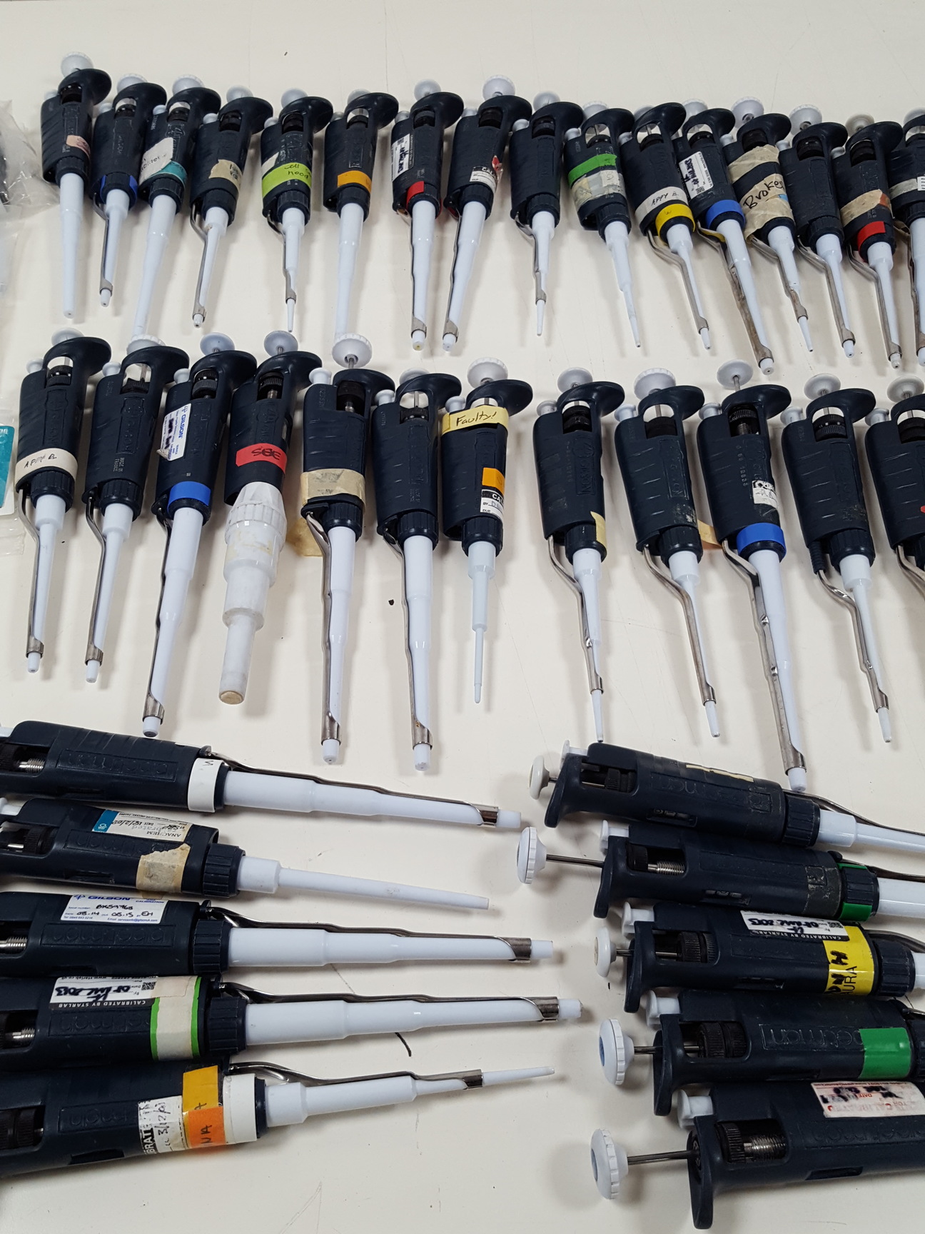 Image of 44 x Gilson Pipetman Laboratory Pipettes with Accessories Lab