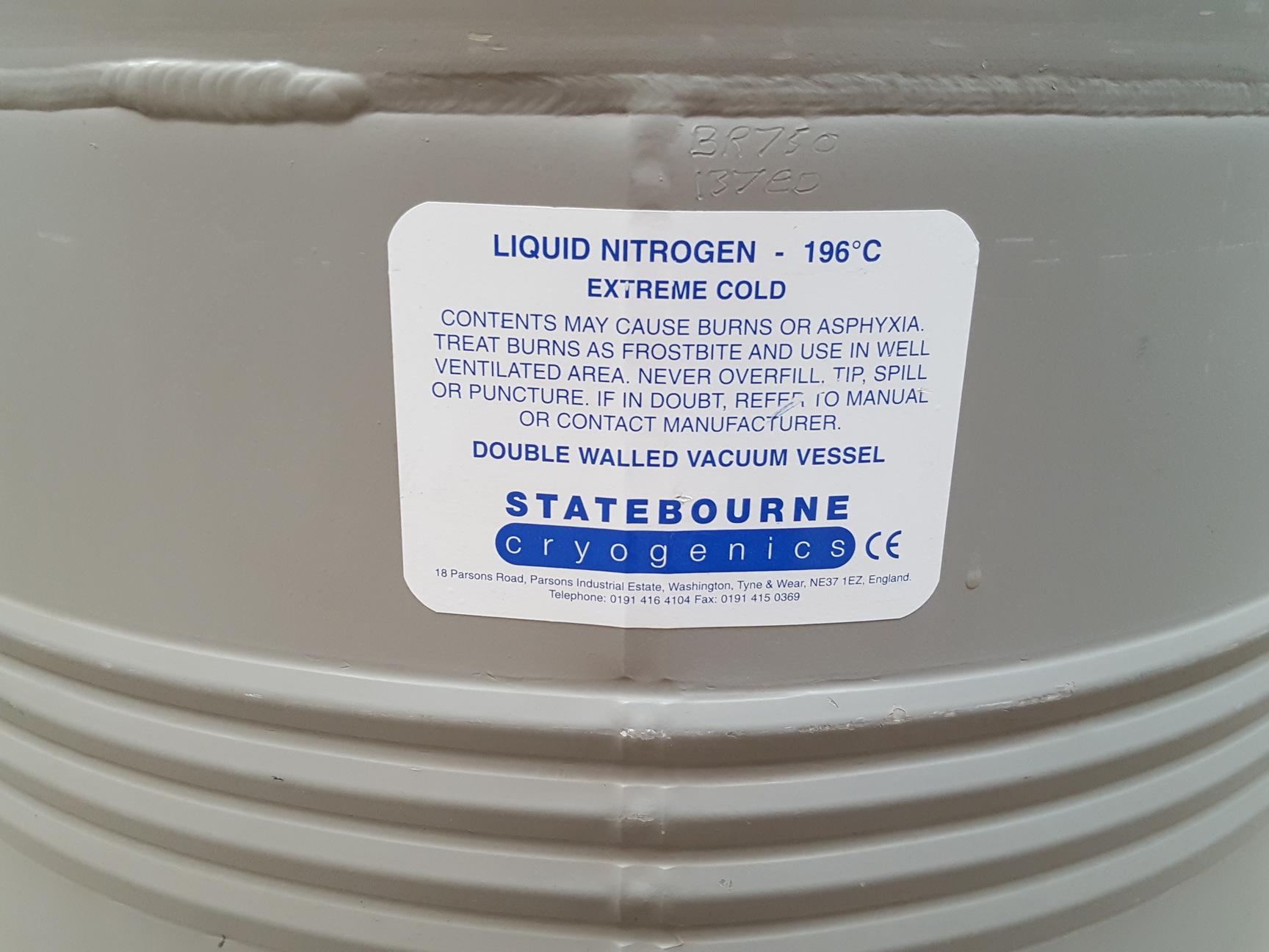 Image of Statebourne Cryogenics Biorack Liquid Nitrogen Dewar Lab