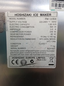 Thumbnail image of Hoshizaki Commercial Ice Maker Flaker Model no. FM-120EE Lab  - Spares / Repairs