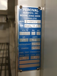 Thumbnail image of Percival Scientific Refrigerated Growth Chamber Model - I-36LLVL Lab 