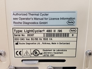 Thumbnail image of Roche LightCycler 480 II /96 PCR Real Time Thermal Cycler Lab RT-PCR Faulty