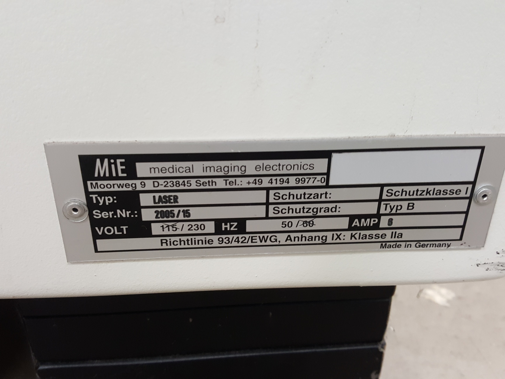 Image of MiE Medical Imaging Electronics Scintron Nuclear Gamma Camera Lab
