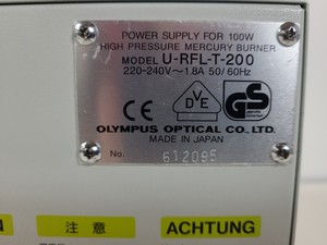 Thumbnail image of Olympus L-LH100HGAPO Fluorescence Light Source & U-RFL-T 200 Power Supply  Lab