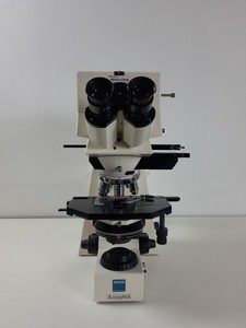 Thumbnail image of Zeiss Axiophot Microscope w/ 5 x Zeiss Plan-NEOFLUAR Objectives Lab