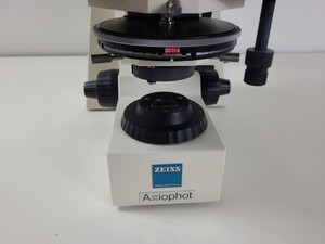 Thumbnail image of Zeiss Axiophot Microscope w/ 5 x Zeiss Plan-NEOFLUAR Objectives Lab