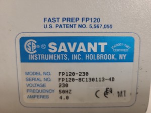 Thumbnail image of Bio 101 Savant FastPrep FP120 Cell Disrupter Centrifuge Lab