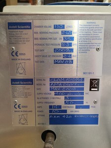 Thumbnail image of Astell AMA260T Top-Loading Autoclave Lab