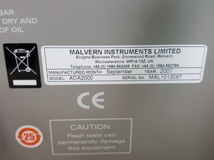 Thumbnail image of Malvern Hydro 2000 Particle Size Analyzer Lab