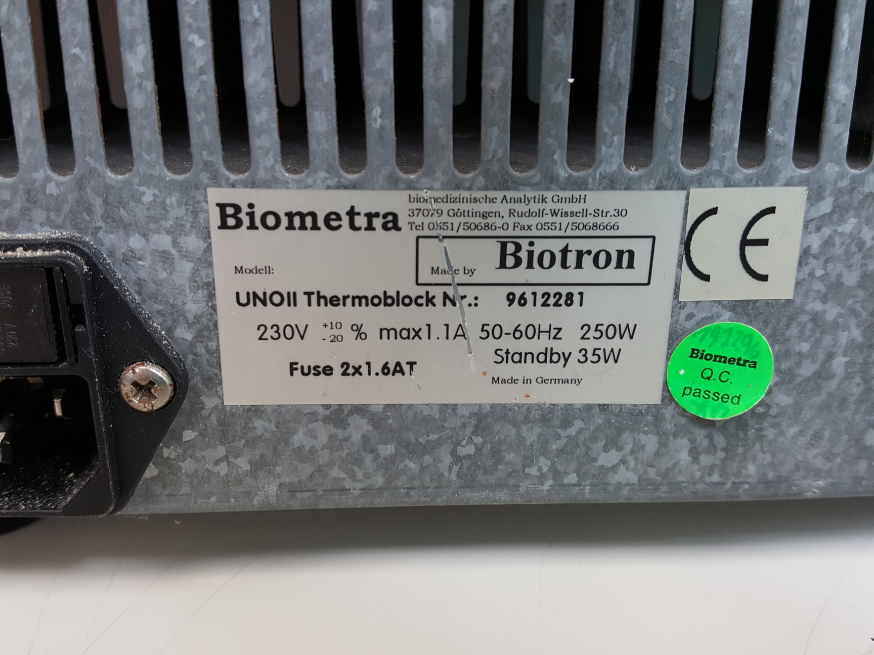 Image of Biometra UNO II Thermoblock w/ 96 Block for 0.2ml Tubes Lab