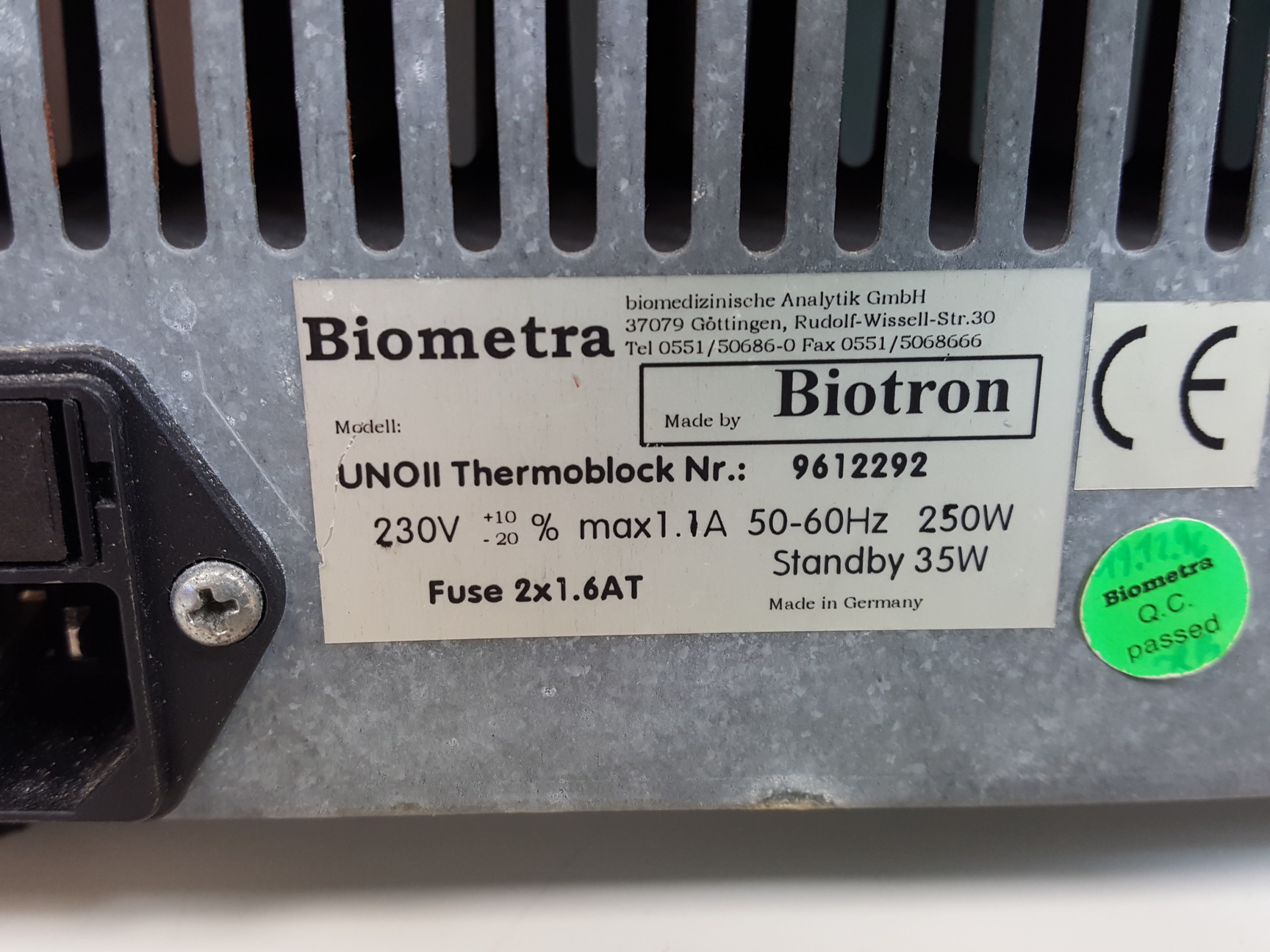 Image of Biometra UNO II Thermoblock Thermal Cycler w/ 48 Block for 0.2ml Tubes Lab