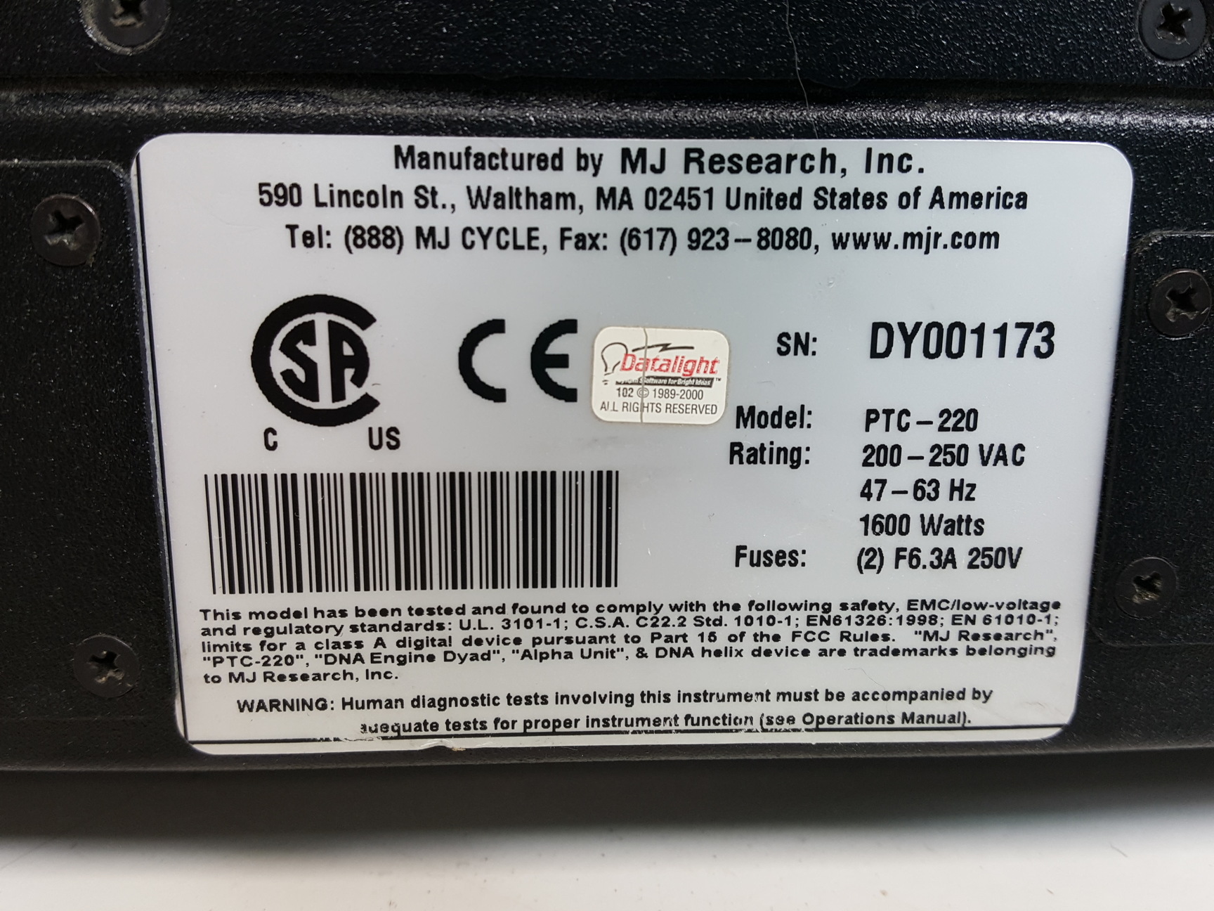 Image of MJ Research Peltier Thermal Cycler DYAD  Model - PTC-220 Lab