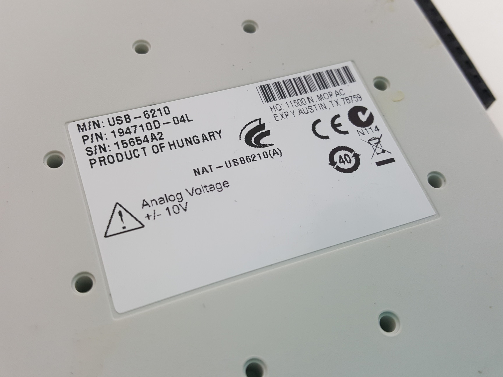 Image of National Instruments NI USB-6210 Multifunction Data Acquisition Device Lab