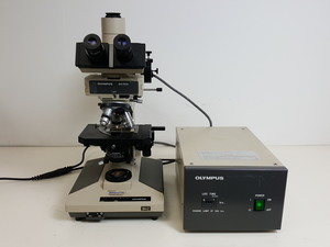 Thumbnail image of Olympus BH-2 Microscope w/ 3 x Objectives - DPlan 10 0.25 160/0.17, SPlan Apo 