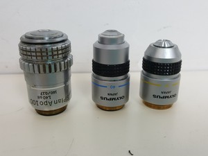 Thumbnail image of Olympus BH-2 Microscope w/ 3 x Objectives - DPlan 10 0.25 160/0.17, SPlan Apo 