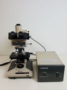 Thumbnail image of Olympus BH-2 Microscope w/ 3 x Objectives - DPlan 10 0.25 160/0.17, SPlan Apo 