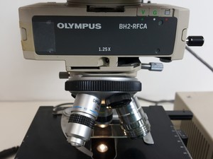 Thumbnail image of Olympus BH-2 Microscope w/ 3 x Objectives - DPlan 10 0.25 160/0.17, SPlan Apo 