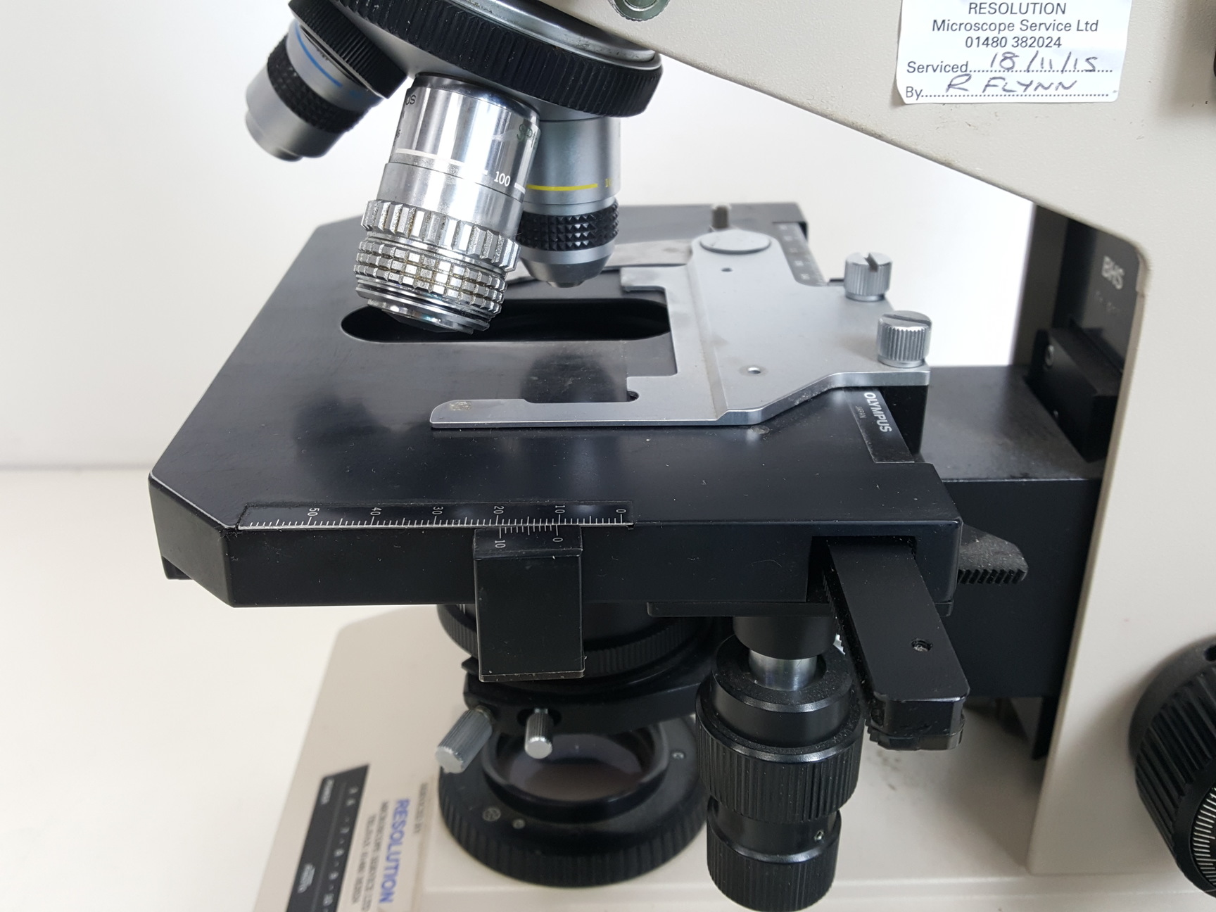 Image of Olympus BH-2 Microscope w/ 3 x Objectives - DPlan 10 0.25 160/0.17, SPlan Apo 