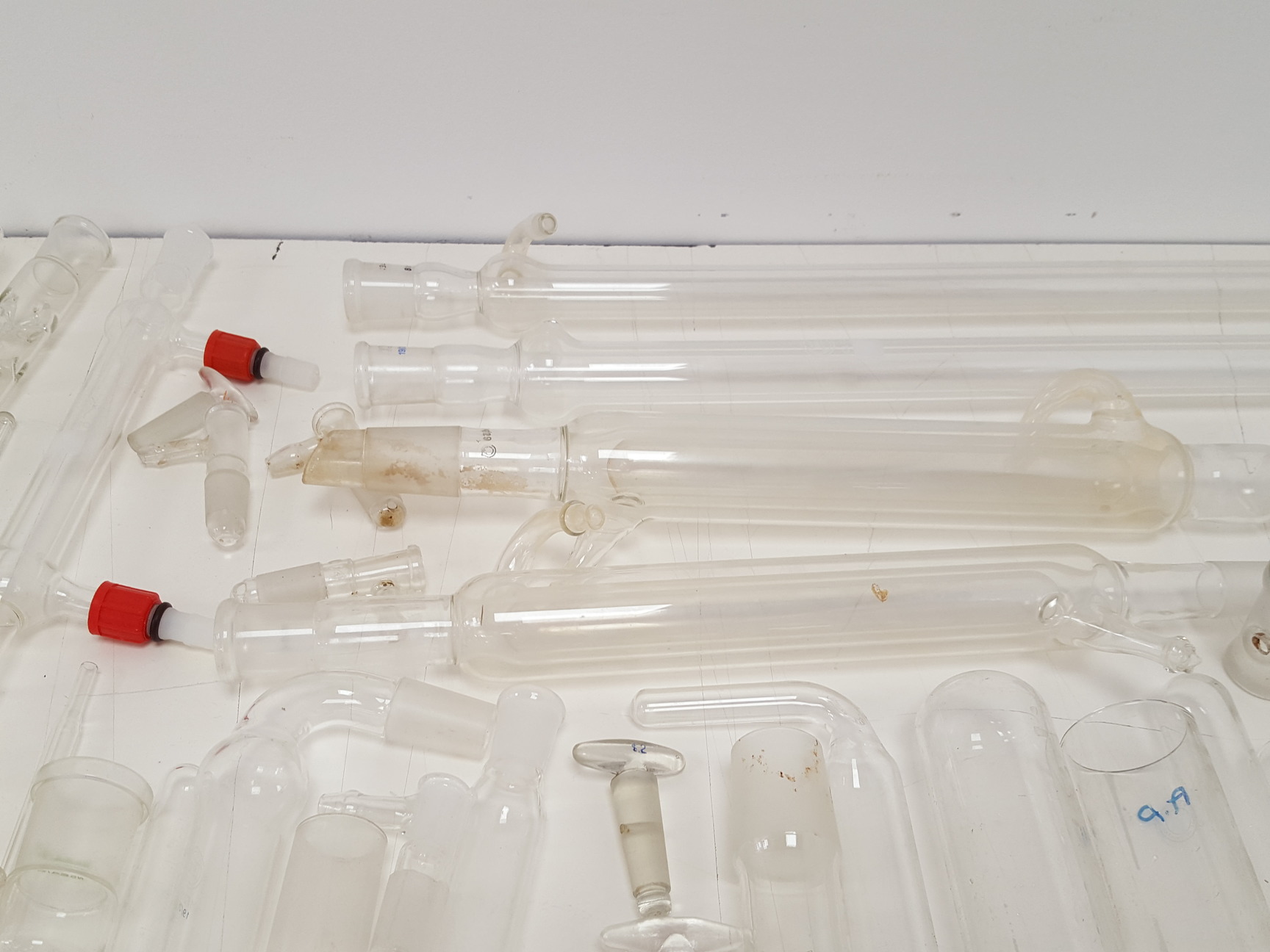 Image of Large Lot of Mixed Laboratory Glassware Flasks, Tubes, Distillation, Evaporators