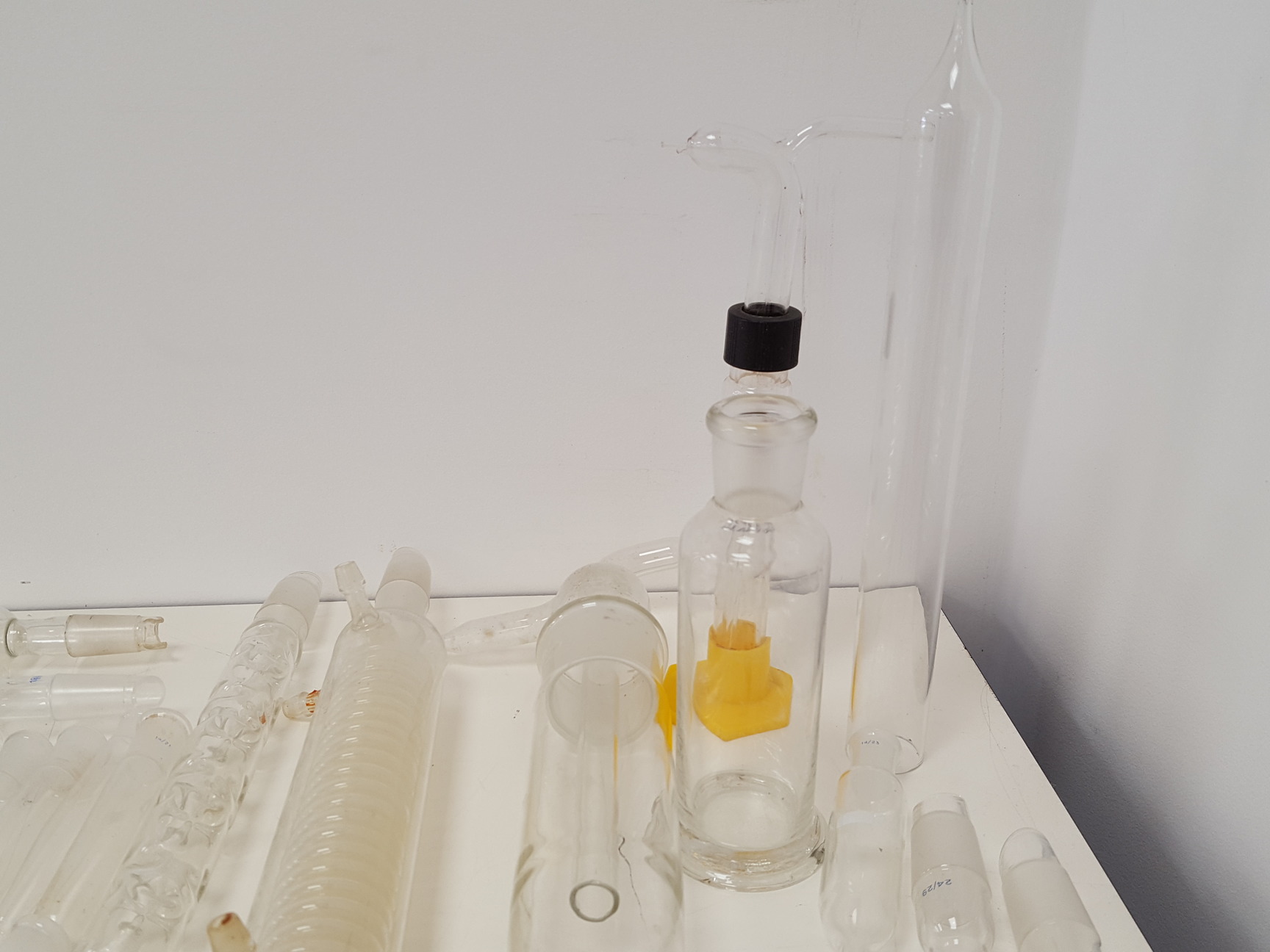 Image of Large Lot of Mixed Laboratory Glassware Flasks, Tubes, Distillation, Evaporators