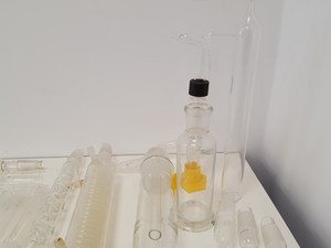 Thumbnail image of Large Lot of Mixed Laboratory Glassware Flasks, Tubes, Distillation, Evaporators