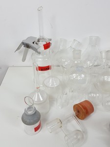 Thumbnail image of Lot of Round Bottom Laboratory Flasks - Mixed Sizes - 10ml-2l + Extras Lab