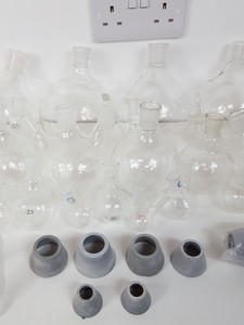 Thumbnail image of Lot of Round Bottom Laboratory Flasks - Mixed Sizes - 10ml-2l + Extras Lab