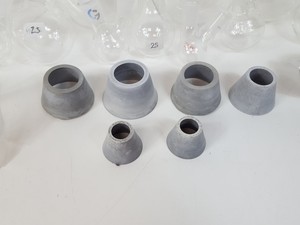 Thumbnail image of Lot of Round Bottom Laboratory Flasks - Mixed Sizes - 10ml-2l + Extras Lab