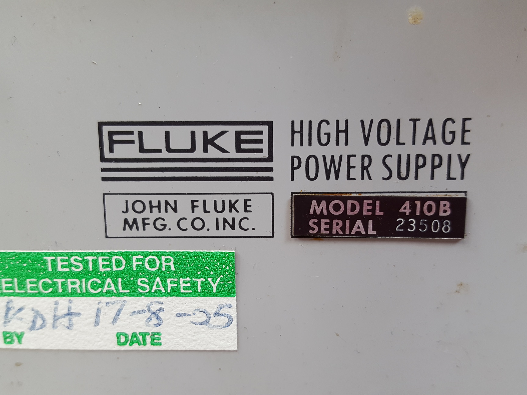 Image of Fluke High Voltage Power Supply  Model: 410B Lab