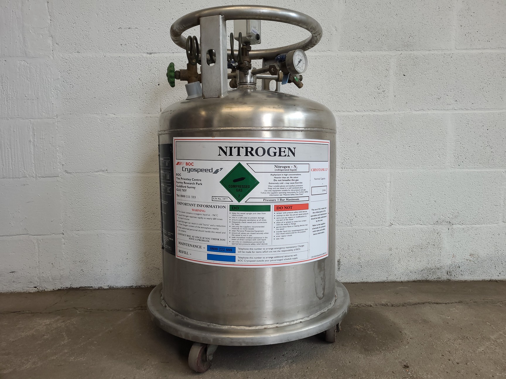 Image of Statebourne Cryogenics Cryostor 60 Liquid Nitrogen Storage Tank (60l) Lab