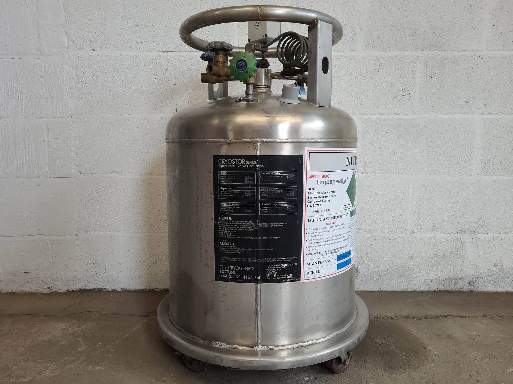 Image of Statebourne Cryogenics Cryostor 60 Liquid Nitrogen Storage Tank (60l) Lab