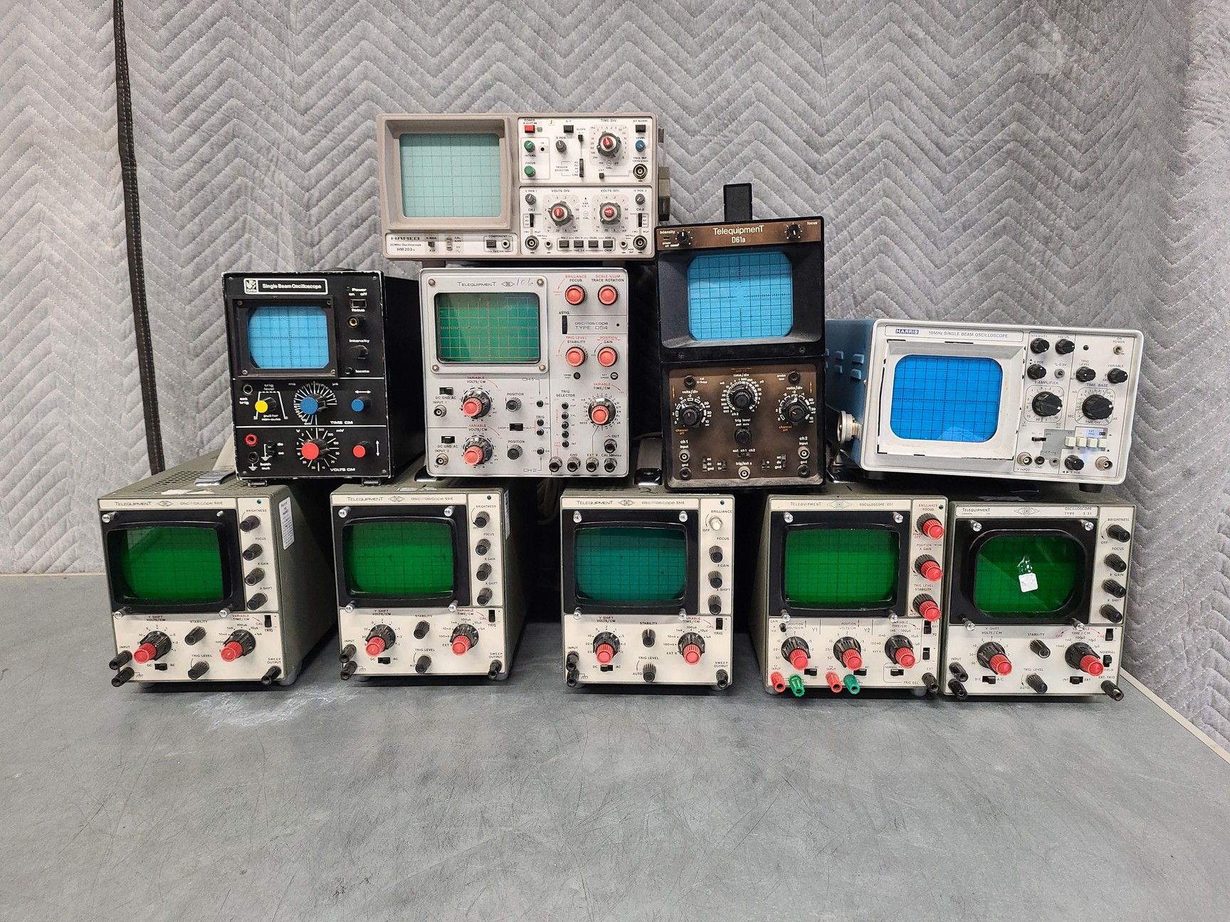 Image of 10 x Oscilloscopes - Telequipment, Hameg, Griffin, Harris, S51E, S51, D51, D61a