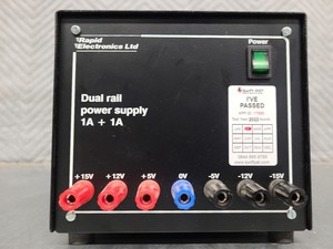 Thumbnail image of 7 x Rapid Electronics LTD Dual Rail Laboratory Power Supplies 1A+1A Lab