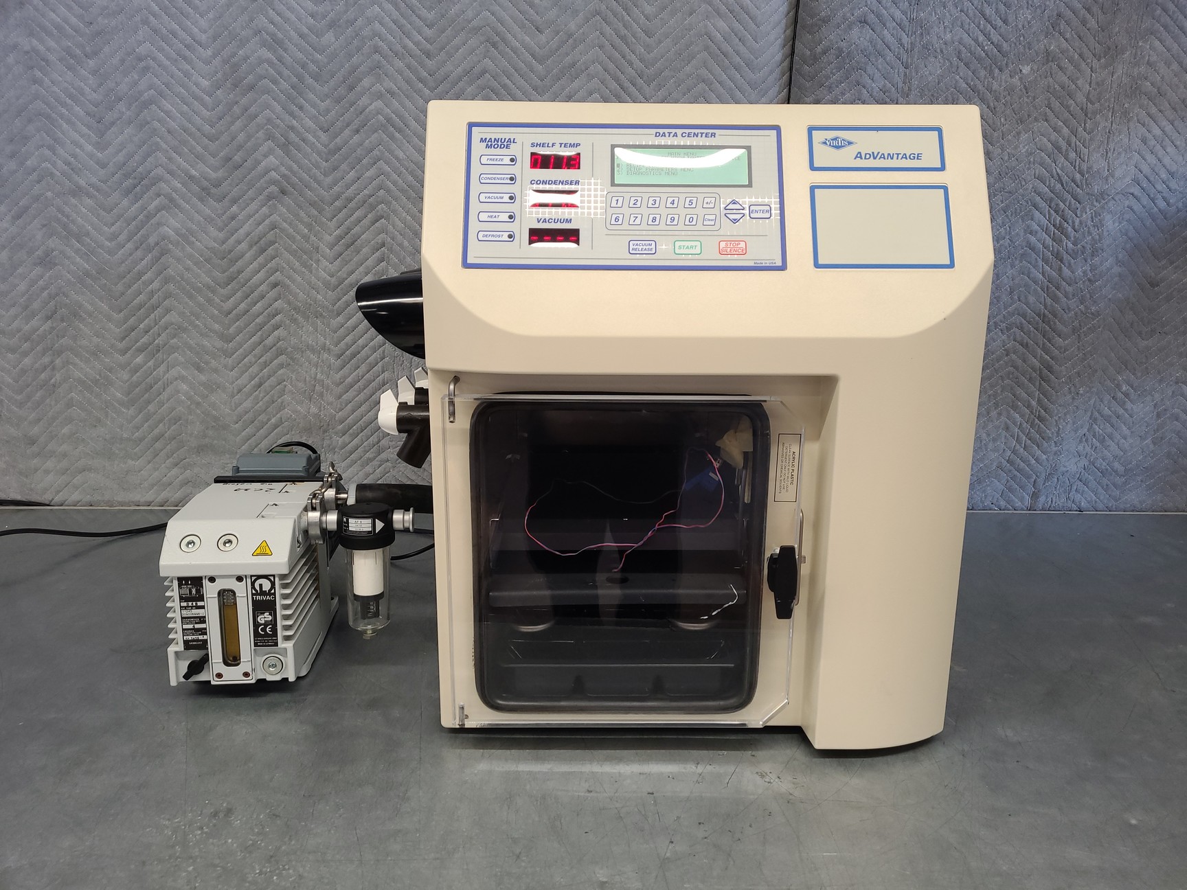 Image of Virtis Advantage Freeze Dryer and Trivac D4B Vacuum Pump Lab
