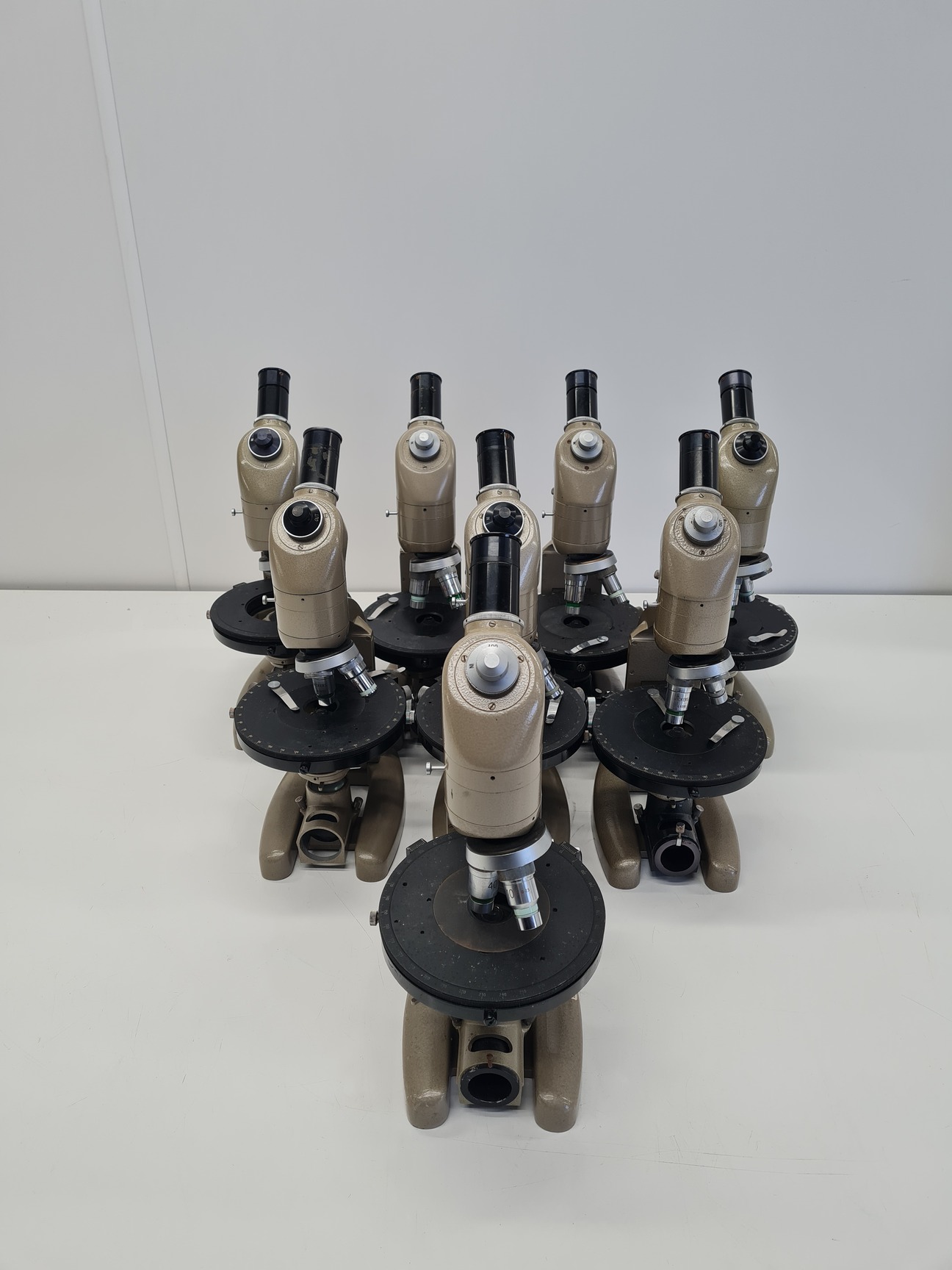 Image of 8 x Vickers Instruments Monocular Microscopes with 3 x Objectives Each Lab