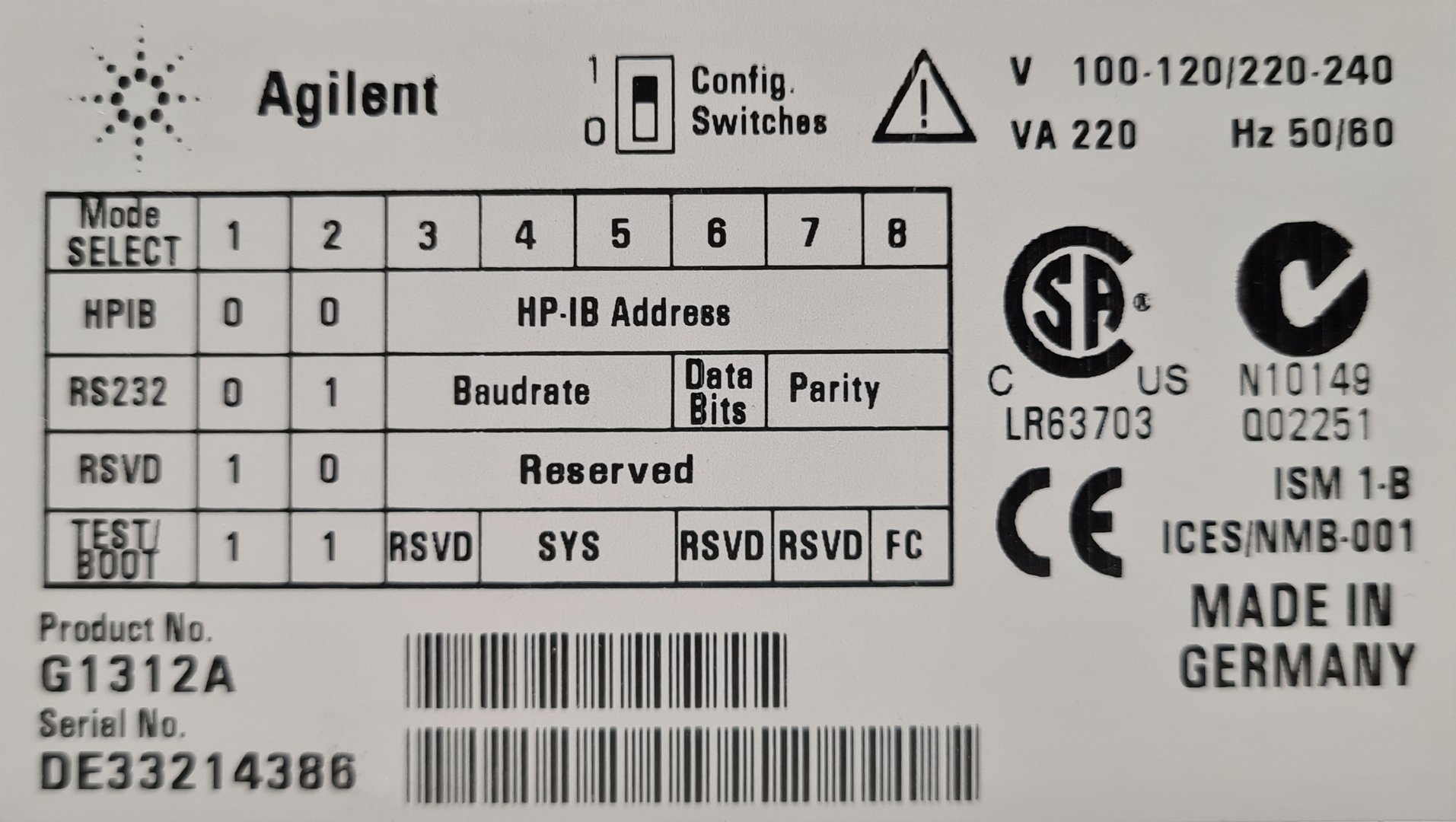 Image of Agilent 1100 Series HPLC System - G1312A, G1379A, G1315B, G1313A  Lab