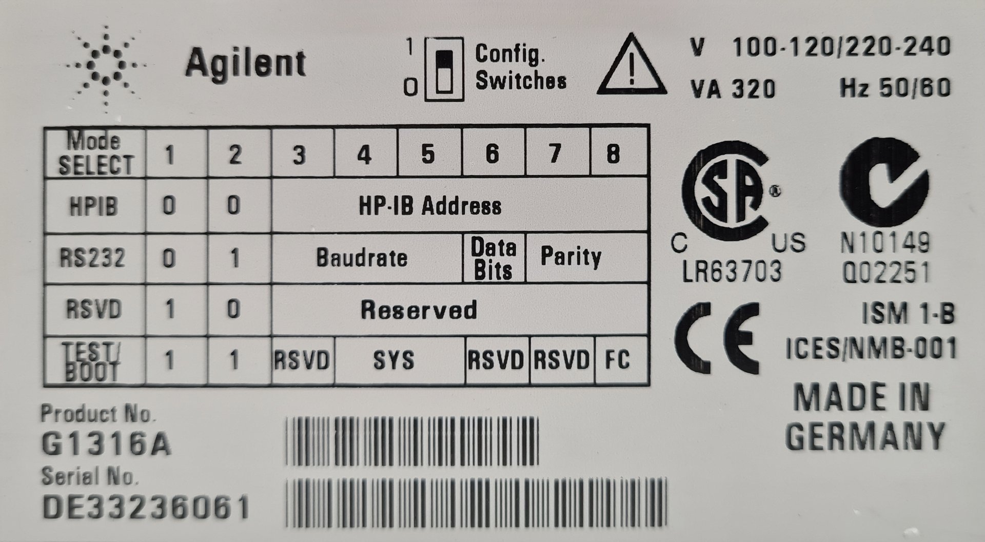 Image of Agilent 1100 Series HPLC System - G1312A, G1379A, G1315B, G1313A  Lab