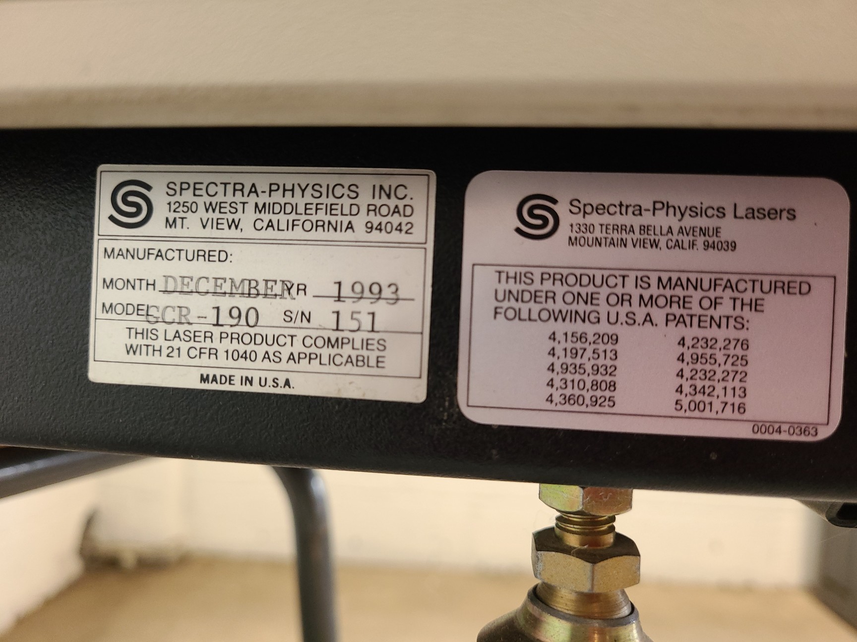 Image of SPECTRA PHYSICS Quanta Ray Lasers GCR-190, MOPO-710,  3900S