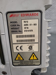 Thumbnail image of Edwards 12 RV12 Rotary Vane Vacuum Pump Lab