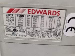 Thumbnail image of Edwards 12 RV12 Rotary Vane Vacuum Pump Lab